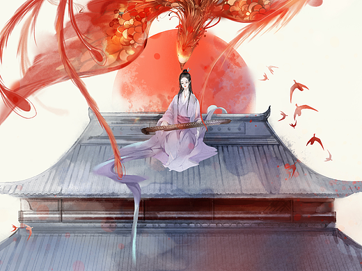 弹琴（个人主页-ZMjMwMDI2MDQ=） - 创作习作 - 站酷设计师杉蓝原创素材 - 站酷ZCOOL