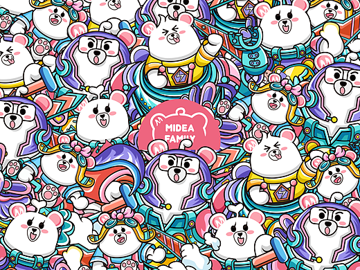 Midea Family---MF戰(zhàn)隊(duì)（個(gè)人主頁-ZMzUyNzM3NDg=） - 圖案 - 站酷設(shè)計(jì)師Suefyoon原創(chuàng)素材 - 站酷ZCOOL