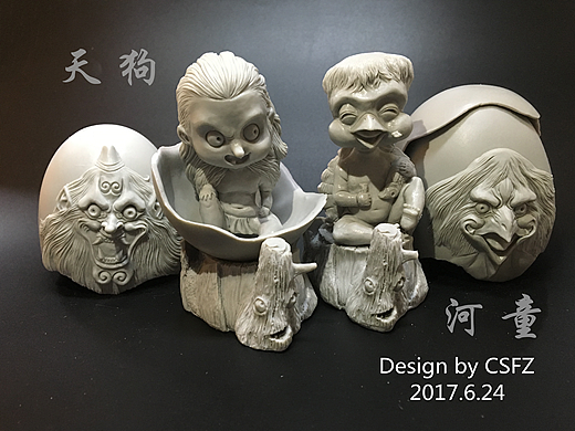 叉烧凡仔原创手办——蛋玩系列第一弹《河童天狗》制作过程（个人主页-ZNTEzODc2） - 手工艺 - 站酷设计师凡仔很忙原创素材 - 站酷ZCOOL