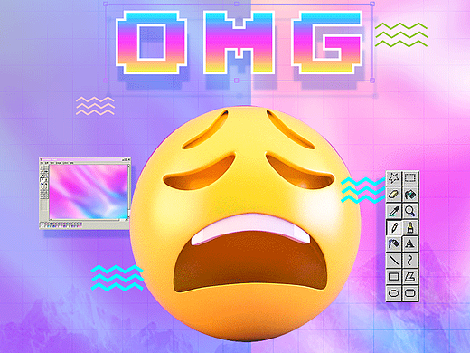 设计师的崩溃时刻-一周一练蒸汽波风格练习