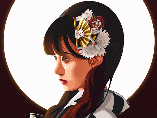 AI矢量插画（和服）