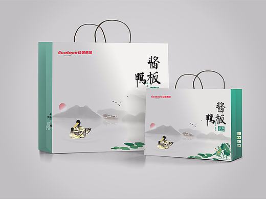 品牌益客酱板鸭包装手提袋设计（个人主页-ZMjM3MTgzNjg=） - 包装 - 站酷设计师Ptioy_bx原创素材 - 站酷ZCOOL