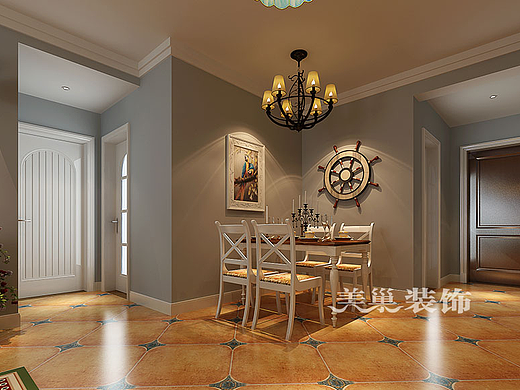 绿都紫荆华庭两室两厅89平美式乡村风格装修样板间