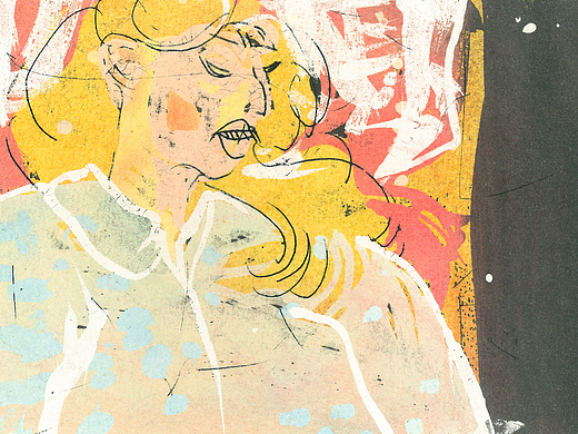 睡人像(脱胶版画)