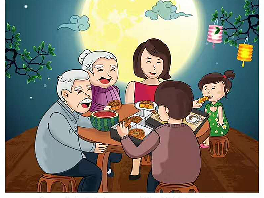 银海月饼插画绘制（个人主页-ZMjM0MTcyMjA=） - 商业插画 - 站酷设计师陈升浪原创素材 - 站酷ZCOOL