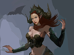 原畫(huà) 插畫(huà) 暗黑 女巫 蜘蛛