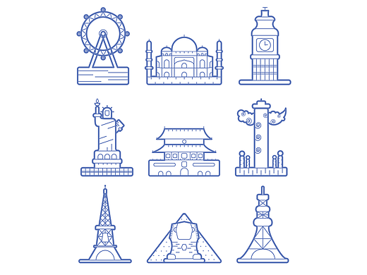 /2017.7/地标线性图标设计