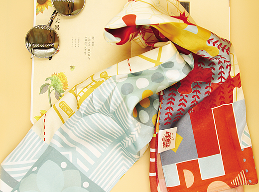 泉城济南名胜旅游图方巾 丝巾 围巾