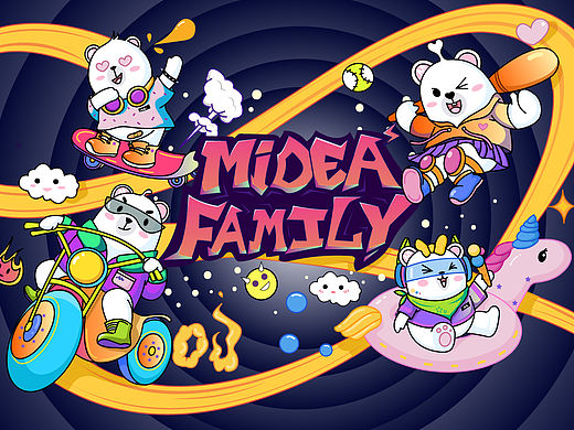 Midea Family-潮流一家（个人主页-ZMzUxNDU2NTY=） - 图案 - 站酷设计师VV来了原创素材 - 站酷ZCOOL