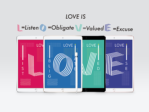 AI线条三维文字 <LOVE IS> 练习