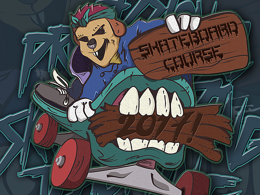 广州HERO滑板 插画海报