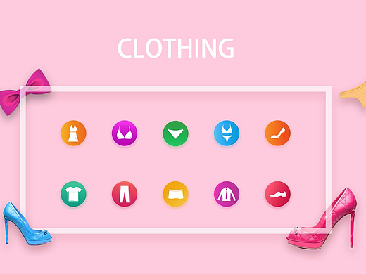 服装和线性图标