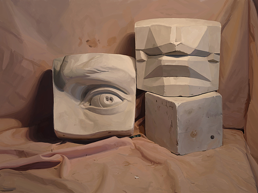 石膏靜物繪畫（個人主頁-ZMjI2NDMzMzI=） - 繪畫 - 站酷設計師環(huán)玲子原創(chuàng)素材 - 站酷ZCOOL