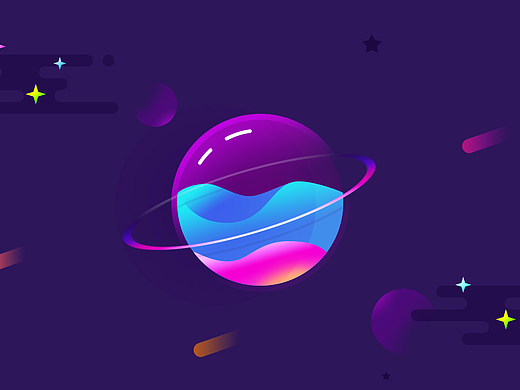 半透明渐变星球