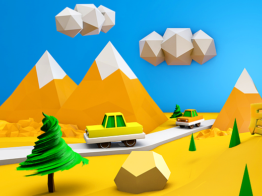 埃及旅行banner(lowpoly风格)