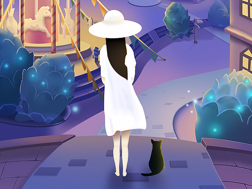 PS钢笔插画壁纸练习