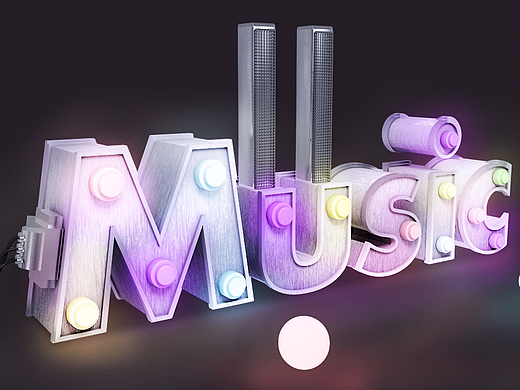 C4D日常练习，发光字体制作