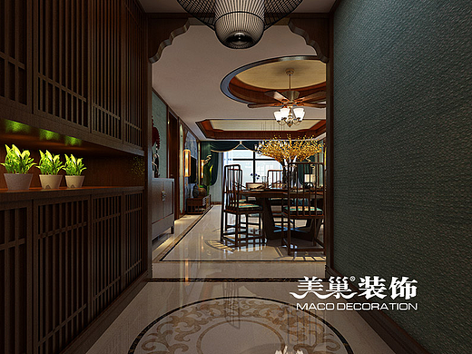 东润泰和175平三室两厅新中式风格装修样板间