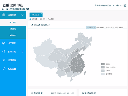 运维中心后台界面设计