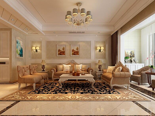 建业海马九如府180平简欧风格四室两厅装修需要多少钱