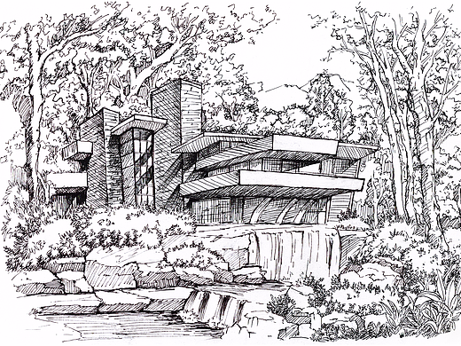 流水别墅临摹（个人主页-ZMjM2NzAwODQ=） - 创作习作 - 站酷设计师吧啦吧啦哼哼哼原创素材 - 站酷ZCOOL