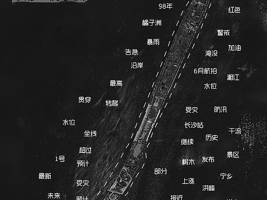 长沙橘子洲洪水海报