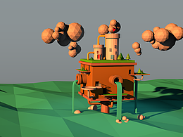 用C4D制作了一张电脑壁纸