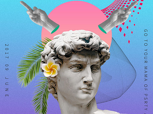 蒸汽波练习海报