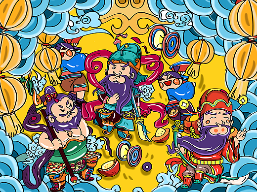 二十四节气民俗部分插画设计