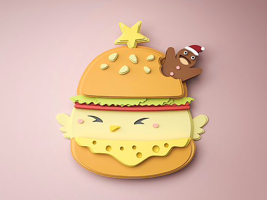 C4D 积木圣诞小鸡练习（个人主页-ZMjM2ODUwNzI=） - 宣传物料 - 站酷设计师何仙菇原创素材 - 站酷ZCOOL