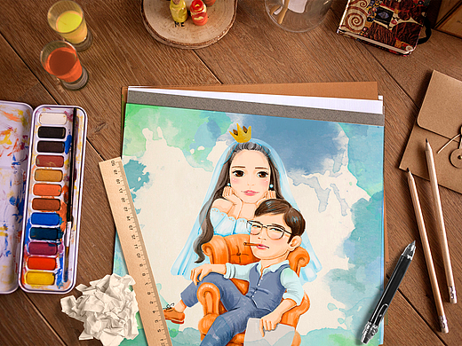 婚礼 插画 小清新