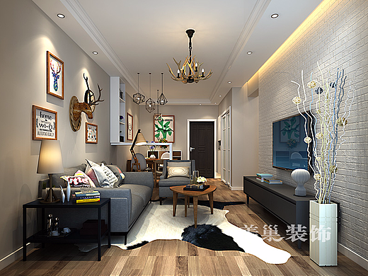 郑州89平方三室两厅现代简约风格装修效果图