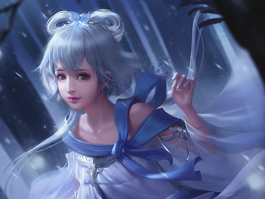 天刀同人《少女洛天依》+绘画过程