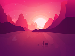 矢量渐变风格插画临摹