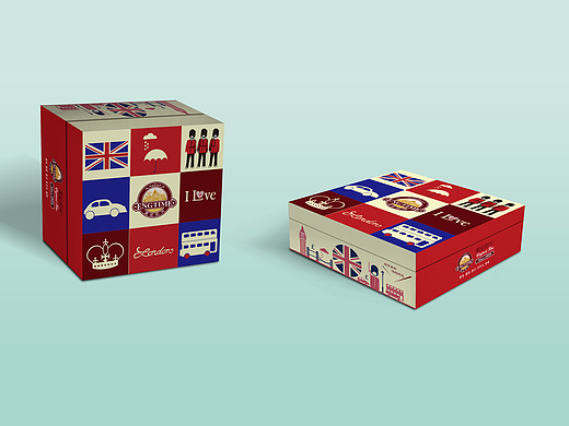 宝宝伴手礼盒食品包装盒烘培包装盒蛋糕包装盒英伦风