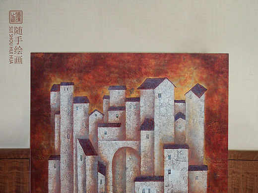 《江南水乡》漆画