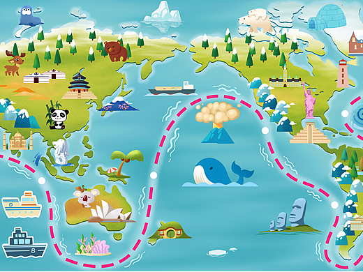 世界地图-图书内插