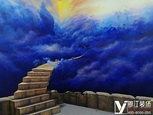 这个天梯有点长啊（个人主页-ZMjI3MzEwODg=） - 绘画 - 站酷设计师粤江墙绘原创素材 - 站酷ZCOOL