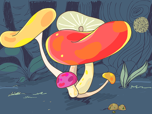 蘑菇动漫-动画片74409现代视觉研究所4年前蘑菇插画-创作习作25413风