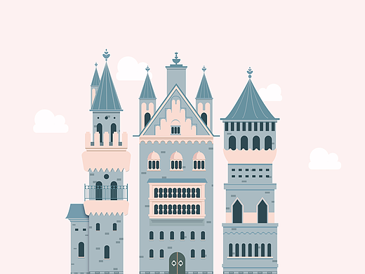 迪士尼城堡绘制
