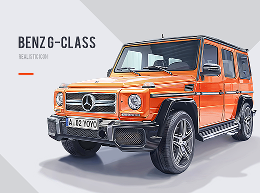 Realistic Mercedes car