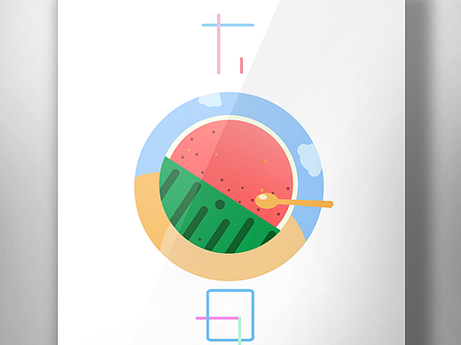 几何简约插画