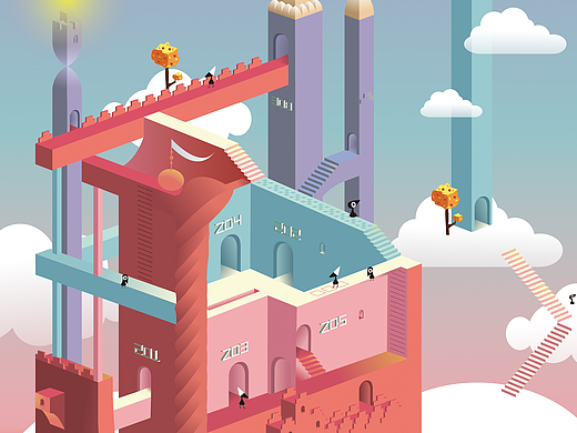 纪念碑谷—设计楼（个人主页-ZMjQ4OTcwNTY=） - 商业插画 - 站酷设计师孙腿腿原创素材 - 站酷ZCOOL