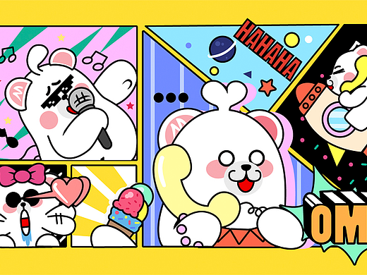 Midea Family熊小美一家Q版形象設(shè)計(jì)（個(gè)人主頁(yè)-ZNDE3OTE0ODA=） - IP形象 - 站酷設(shè)計(jì)師yuki楊祺原創(chuàng)素材 - 站酷ZCOOL