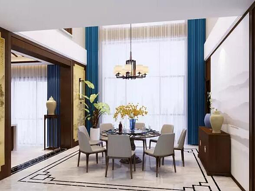 建业海马九如府500平新中式风格别墅装修需要多少钱