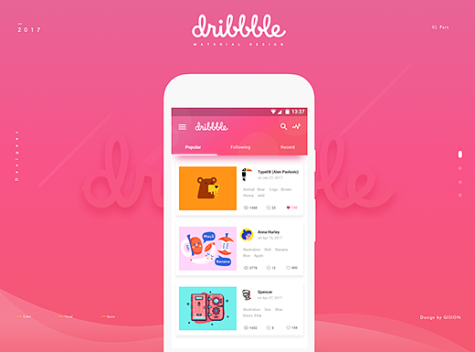 Dribbble Material Design