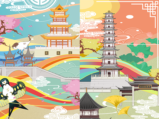 奉贤旅游局文化宣传手册封面插画