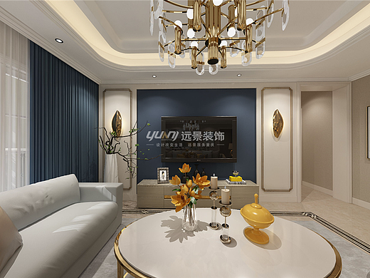 重庆江与城洋房装修案例-轻奢风格-远景装饰渝北地址