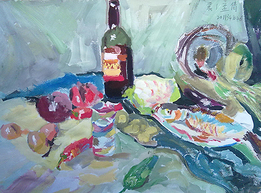 大学---仅留的绘画·水粉