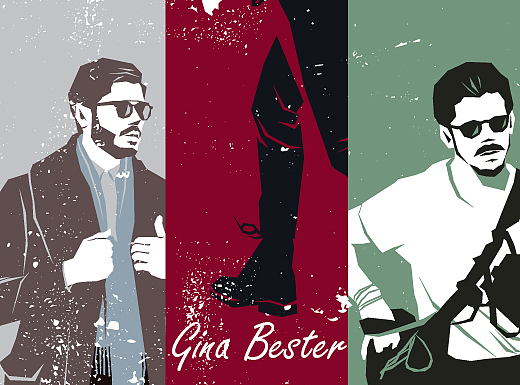 "Gina Bester"系列矢量插画——男装Street Snap2017